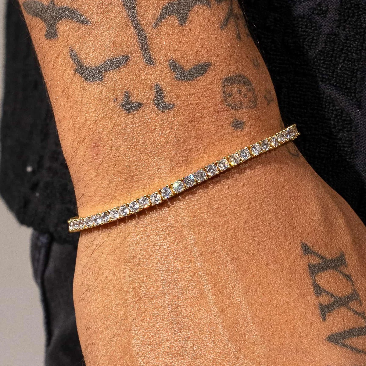 3MM PULSEIRA TENNIS PREMIUM - BANHADO A OURO 18K