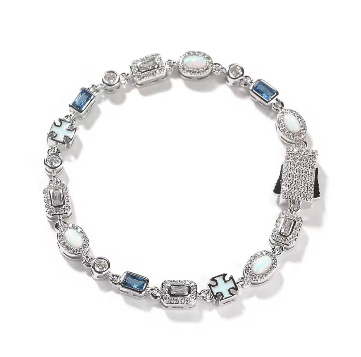 Pulseira Pedras Múltiplas LC (6MM) Blue