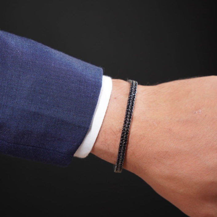 Riviera Dupla Zircônia Ônix - Ródio Negro